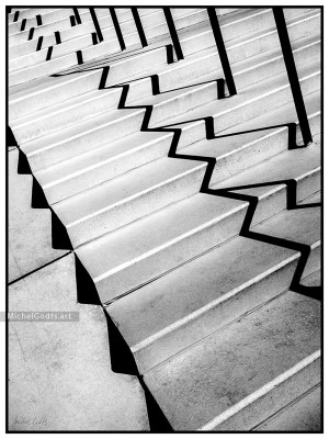 Ascending Shadows :: Black and white abstract realism photography - Artwork © Michel Godts