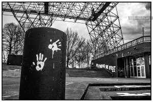 Be Strong Be Free Graffiti :: Black and white urban fine art photograph - Artwork © Michel Godts