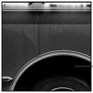 Bus Bodywork Abstract :: Black and white abstract realism photography - Artwork © Michel Godts