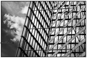 Charlemagne Building Abstract :: Black and white abstract architecture photography - Artwork © Michel Godts