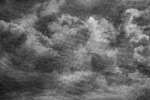 Clouds Behind Wires :: Black and white photo illustration - Artwork © Michel Godts