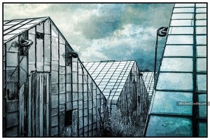 Greenhouse Blues :: Rural landscape photo illustration - Artwork © Michel Godts
