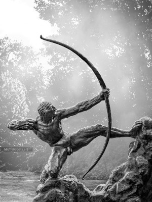 Hercules The Archer :: Black and white statue photography - Artwork © Michel Godts