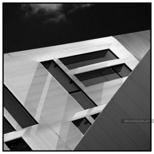 Uptown Townhouse Abstract :: Black and white architecture photograph - Artwork © Michel Godts