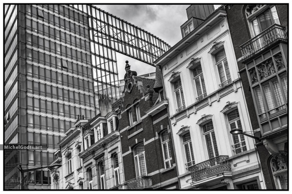 Architectural Dichotomy :: Black and white fine art photography print - Artwork © Michel Godts