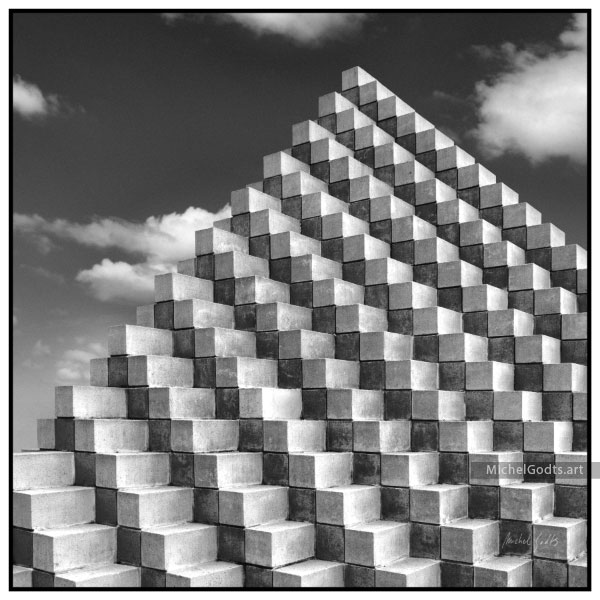 Checkered Pyramid :: Black and white fine art photography print - Artwork © Michel Godts