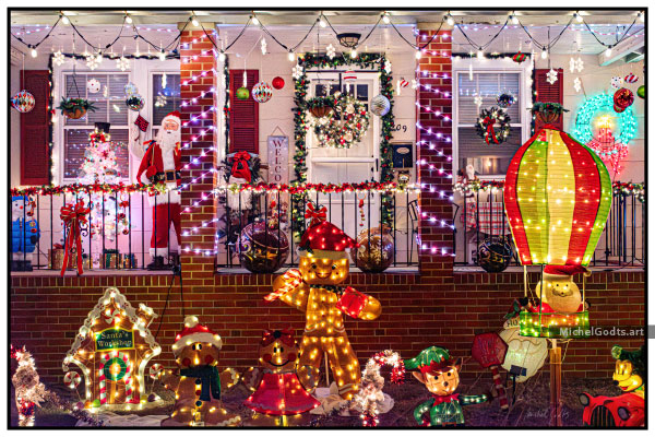 Christmas Porch Spectacle :: Fine art urban photography print - Artwork © Michel Godts