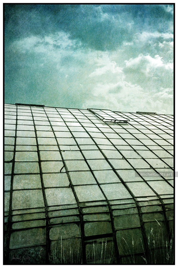 Clearing Sky Over Greenhouse :: Fine art photo illustration - Artwork © Michel Godts
