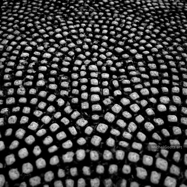 Cobblestone Pattern :: Black and white abstract realism photography - Artwork © Michel Godts