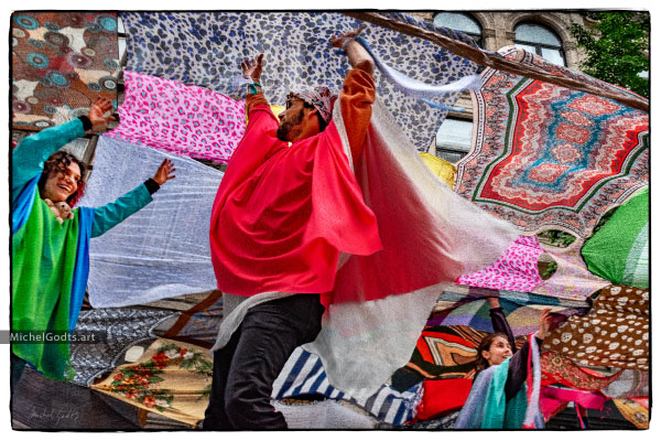 Dancing Under Cloth :: Urban fine art photography print - Artwork © Michel Godts