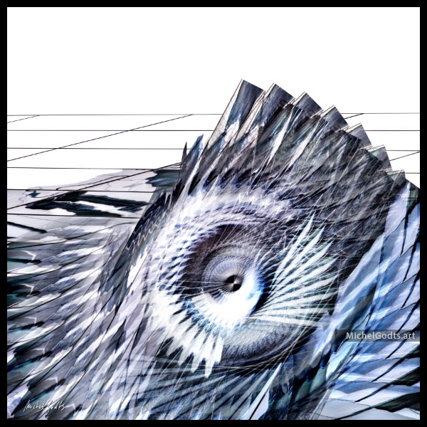Geometric Maelstrom :: Abstract art print from manipulated photography - Artwork © Michel Godts