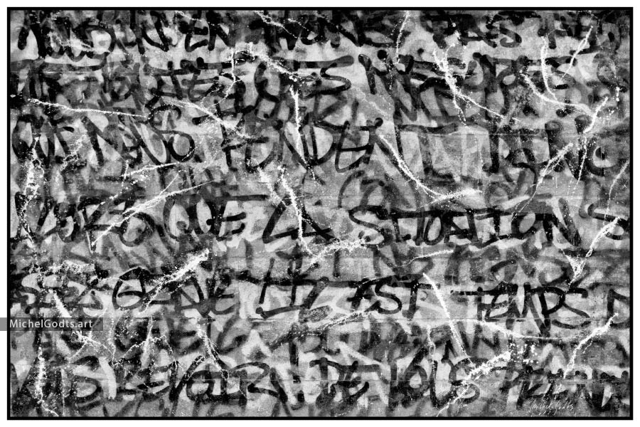 Graffiti Babble :: Black and white abstract photography - Artwork © Michel Godts