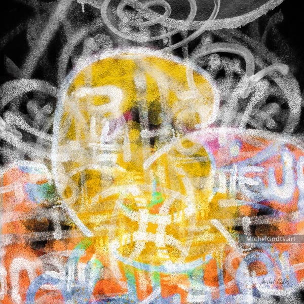 Graffiti Frenzy :: Abstract art print from manipulated photography - Artwork © Michel Godts