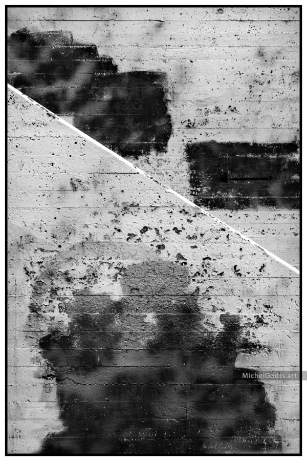 Masked Graffiti :: Black and white abstract fine art photography print - Artwork © Michel Godts