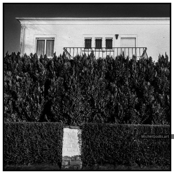 Nighttime In Stockel—House #6 :: Black and white fine art photography print - Artwork © Michel Godts