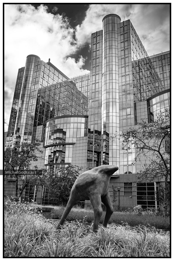 Ostrich High-Rise :: Black and white architecture photography - Artwork © Michel Godts