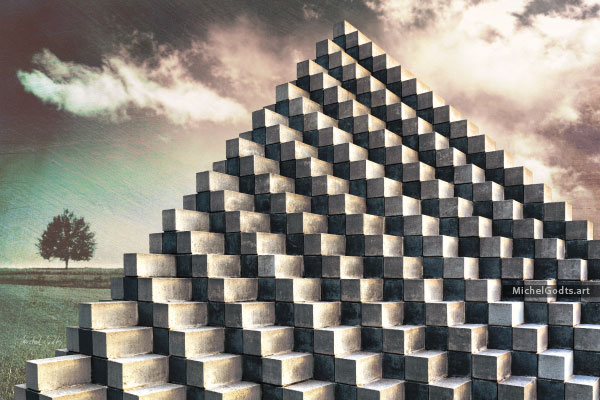 Pyramid of Extinction :: Photo illustration print - Artwork © Michel Godts