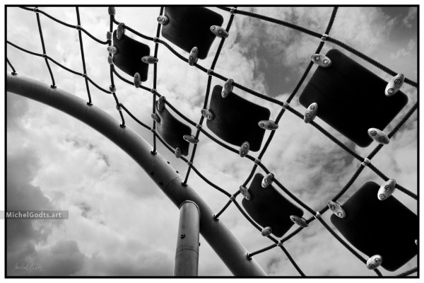 Skyward Net :: Abstract black and white fine art photography print - Artwork © Michel Godts