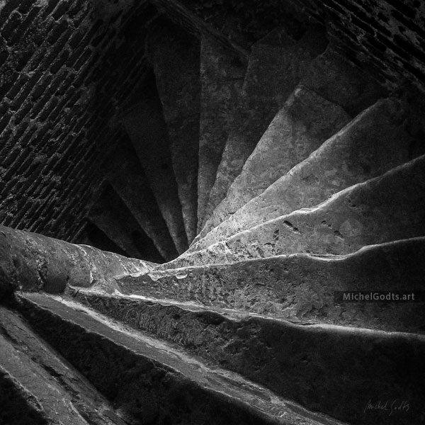 Spiral Descent To History :: Black and white fine art photograph - Artwork © Michel Godts