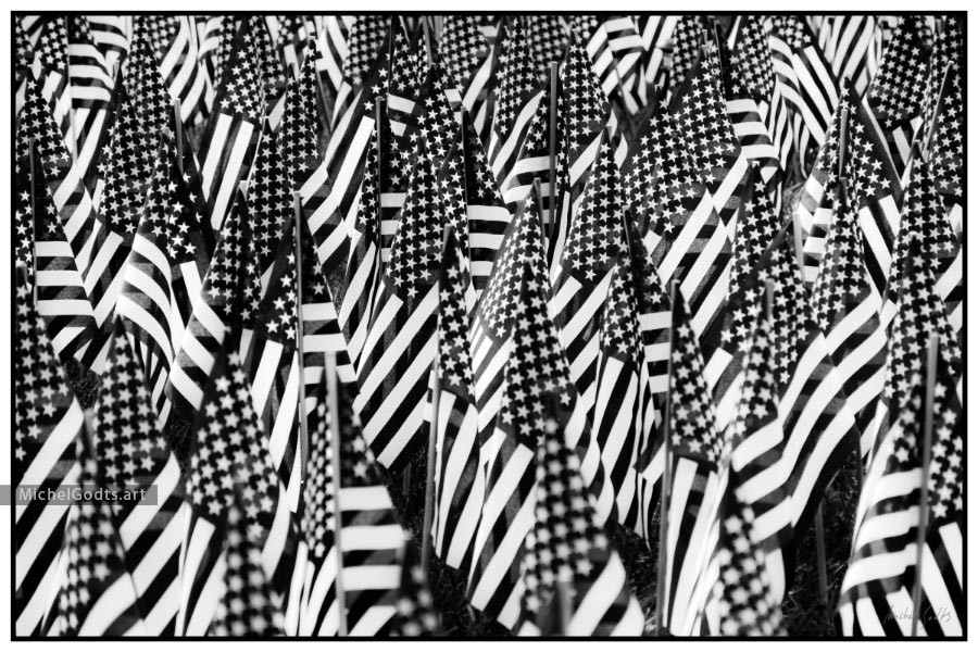 Stars & Stripes Abstract :: Black and white fine art photography - Artwork © Michel Godts