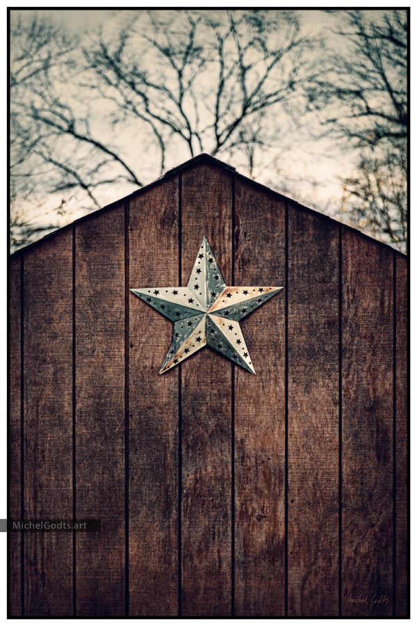 The Shed’s Star :: Rustic fine art photography print - Artwork © Michel Godts