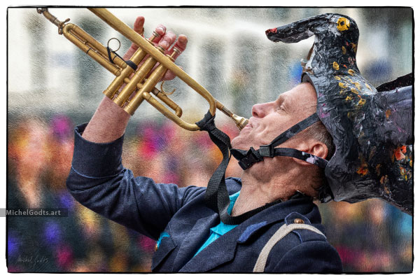 Trumpeter Parade Call :: Portraiture fine art photography print - Artwork © Michel Godts