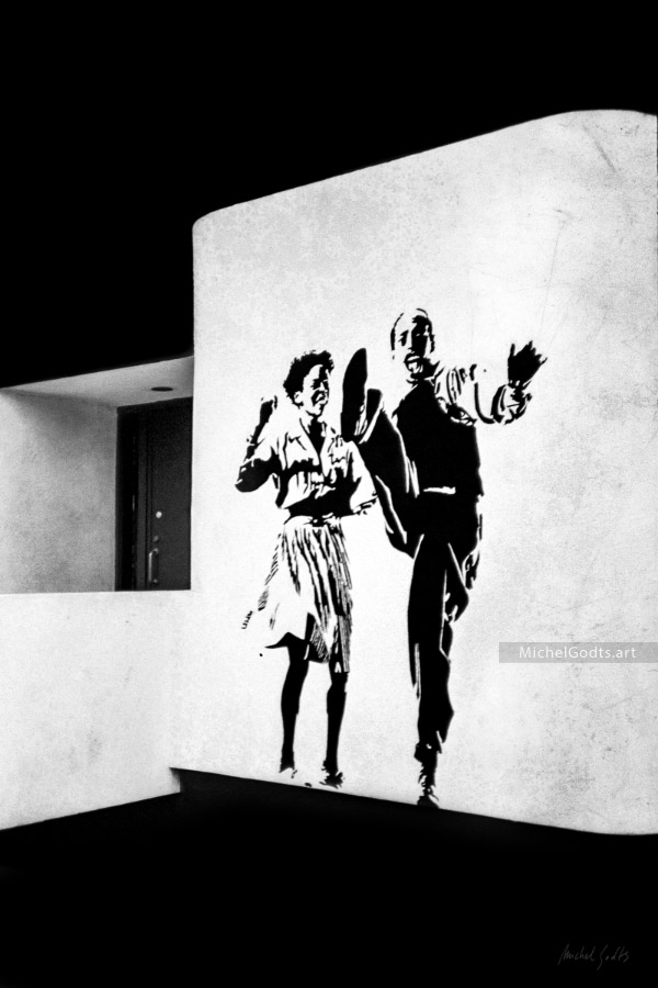 Wall Dance :: Black and white urban photography - Artwork © Michel Godts