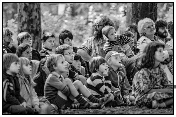 Watching The Watchers :: Black and white people scene photography - Artwork © Michel Godts